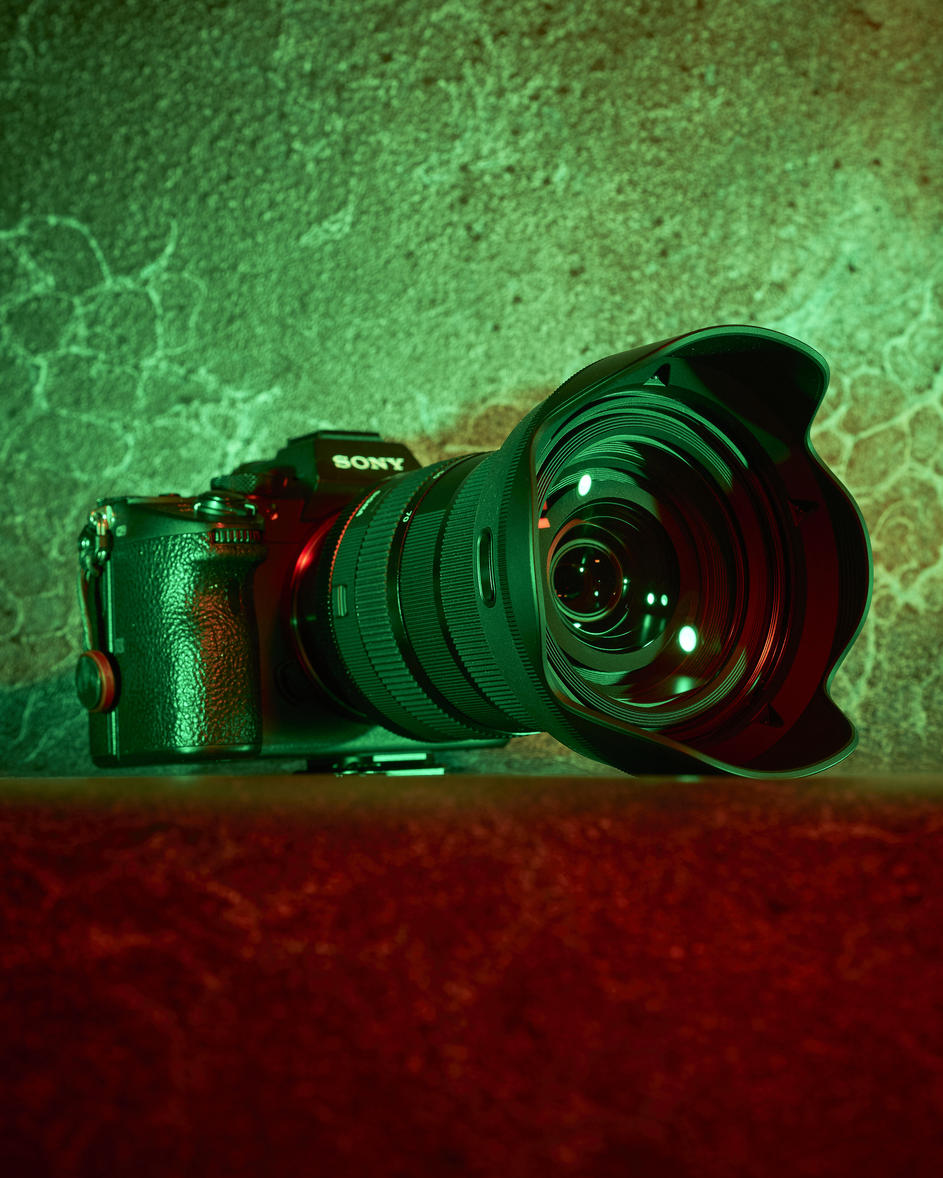 Sigma 24-70mm f/2.8 DG DN II Art zamontowana na aparacie Sony — skala zestawu i ergonomia pracy.